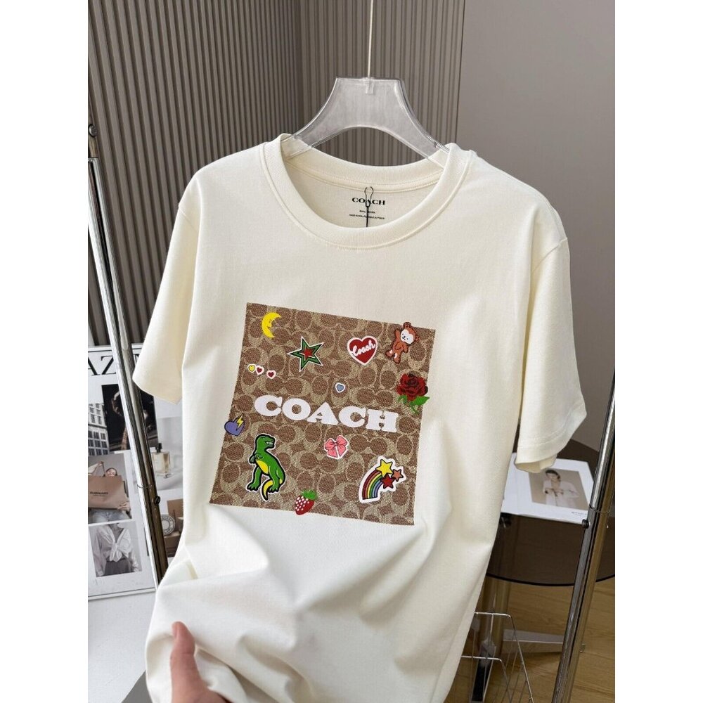 NWT COACH  Women’s Signature beige T-shirt  COTTON